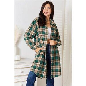 Mandy Plaid Collared Neck Long Sleeve Shirt